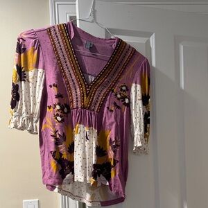 Blink London Purple and White Floral Blouse